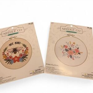 Needle Co. Embroidery Kits - Bee Kind and Pink Floral